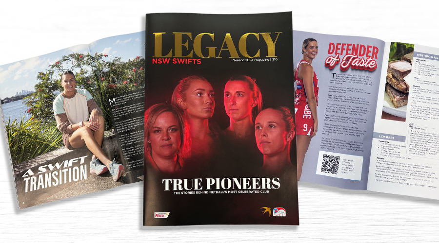 Swifts Family, we are delighted to unveil the Club’s Official 2024 Season Magazine, LEGACY 😍 The 64-page, full-colour publication is priced at just $10 and can be purchased at each Swifts home game. MORE INFO >> nswswifts.com.au/news/introduci…