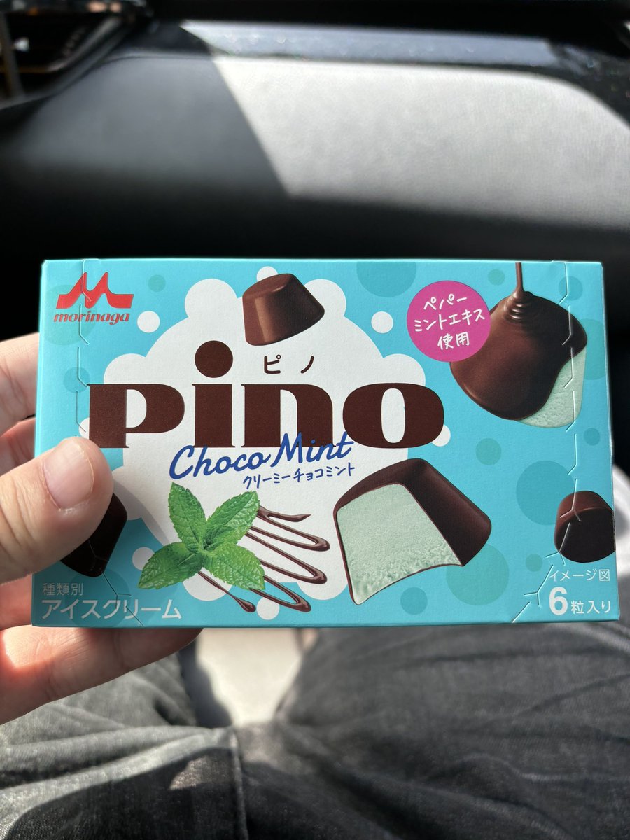 チョコミン党なのでチョコミントアイス食べてる