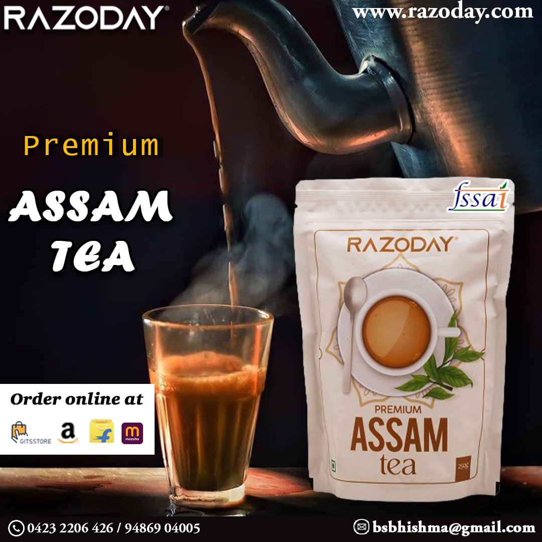 Premium Assam Tea

#RAZODAY #SriVinayagaEnterprises #PremiumAssamTea #AssamTea #richinantioxidants #teaproducts #PremiumRangeofTea #teapowder #tea #qualityingredients #BestQualityBestPrice #orderonlinenow #onlineshopping #orderflipkart #ordergitsstore #ordermeesho #orderamazon