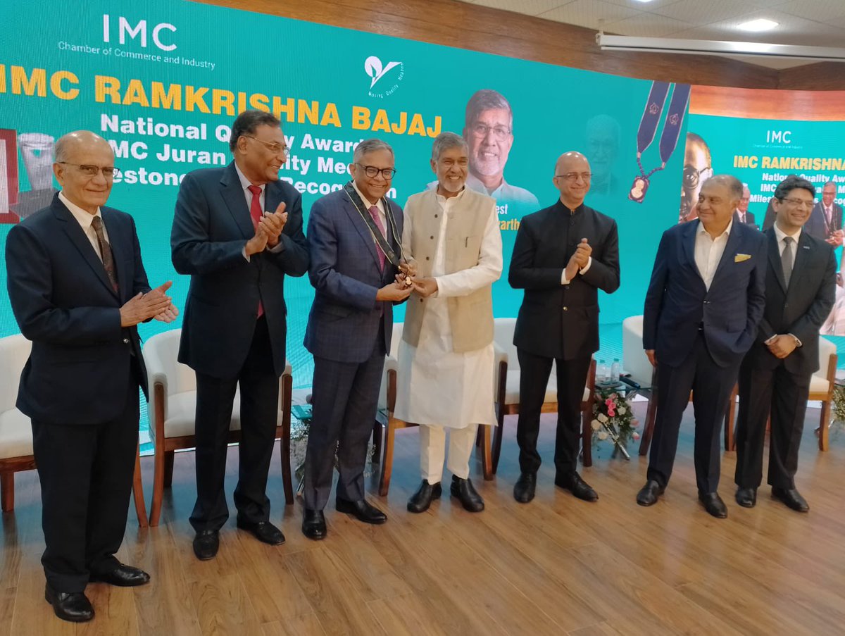 Attended the IMC Ramkrishna Bajaj National Quality Award ceremony in Mumbai last night. Delighted to present the highest honor, the Juran Medal, to Tata Sons' Chairman and exemplary compassionate business leader, Mr. N. Chandrasekaran, and quality awards for some organisations.