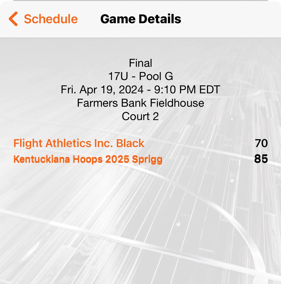 Kentuckiana Hoops Boys AAU (@kyinhoopsaau) on Twitter photo 17U with the win over <a href="/AthleticsFlight/">Flight Athletics</a> 85-70 tonight.
<a href="/Sam_frazier0/">Sam Frazier💜🛸</a> 16pts 4reb
<a href="/CamCraig8/">Cam Craig</a> 14pts 5reb
<a href="/nateewilsonn/">Nate Wilson</a> 14pts 5ast
<a href="/julianmilesky/">julian miles</a> 13pts 6reb
<a href="/LuisNava124/">Luis Nava</a> 12pts 3stl
<a href="/Noah22smith/">Noah Smith</a> 9pts 1ast
<a href="/landonkidwell34/">Landon Kidwell</a> 4pts 4reb
<a href="/blakerussell23_/">Blake Russell</a> 2pts 7reb
<a href="/ZekMackey22_/">Zekeriyya Mackey</a> 2pts 4reb 17U with the win over <a href="/AthleticsFlight/">Flight Athletics</a> 85-70 tonight.
<a href="/Sam_frazier0/">Sam Frazier💜🛸</a> 16pts 4reb
<a href="/CamCraig8/">Cam Craig</a> 14pts 5reb
<a href="/nateewilsonn/">Nate Wilson</a> 14pts 5ast
<a href="/julianmilesky/">julian miles</a> 13pts 6reb
<a href="/LuisNava124/">Luis Nava</a> 12pts 3stl
<a href="/Noah22smith/">Noah Smith</a> 9pts 1ast
<a href="/landonkidwell34/">Landon Kidwell</a> 4pts 4reb
<a href="/blakerussell23_/">Blake Russell</a> 2pts 7reb
<a href="/ZekMackey22_/">Zekeriyya Mackey</a> 2pts 4reb
