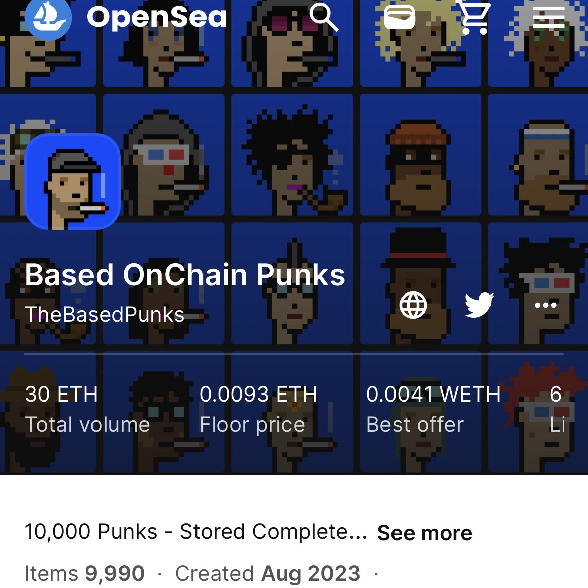 jsgraff's tweet photo. all you people into based punks.
Nows a good time to check out the original on @baseβ¦
Based Onchain Punks
Very desirable entry point now.
They are fully stored onchain care of @apex_ether
#basedpunks #basedonchainpunks
opensea:
https://t.co/9Z5fog876E https://t.co/ESWWP8YsC7