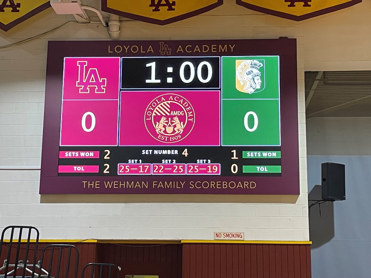 Loyola d Glenbrook North 25-17, 22-25, 25-19
Jack Lopez (17 kills), Ben Trapp (9 kills), Liam Uruba (5 kills, 5 blocks), Dean Sollecito (2 kills), Drew Bevan (3 kills), Nathan Chi (27 assists, 2 aces), Stef Kins (11 digs) #goramblers