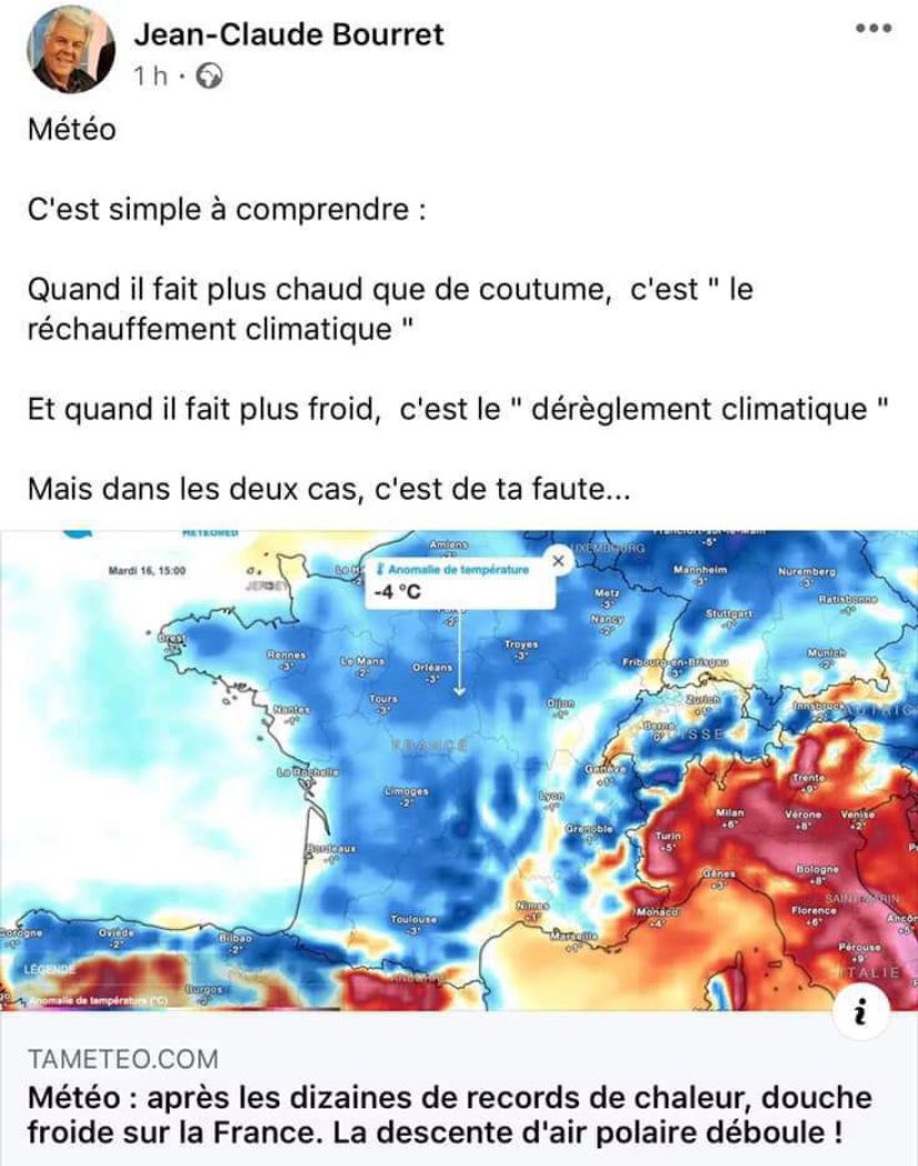 Jean-Claude Bourret #journaliste Sur le réchauffement ou dérèglement climatique