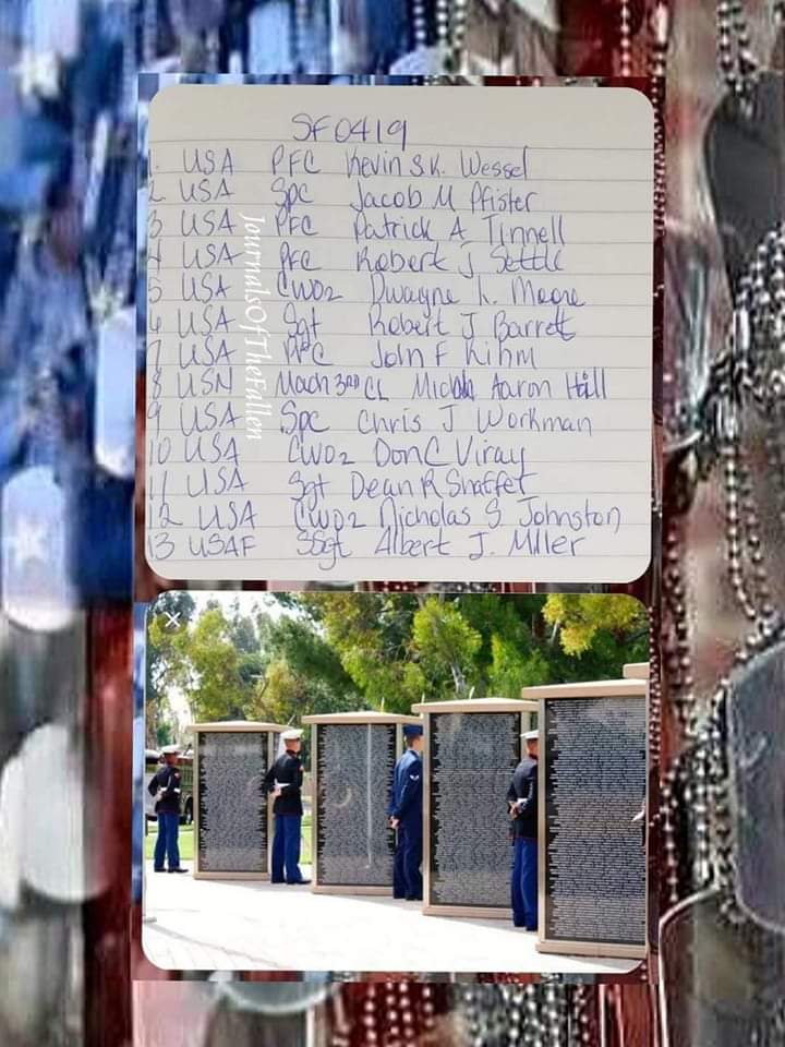 Patriots let us Honor the Fallen that gave their all on this day April 19th during the GWOT. May they all Rest in Peace! SemperFidelis, ECasas #V1P16 #JOTF4041 #neverforgotten7049 #USMC #USA #USAF #GWOTSevenThousandFortyNine #JournalsOfTheFallenGWOT37900