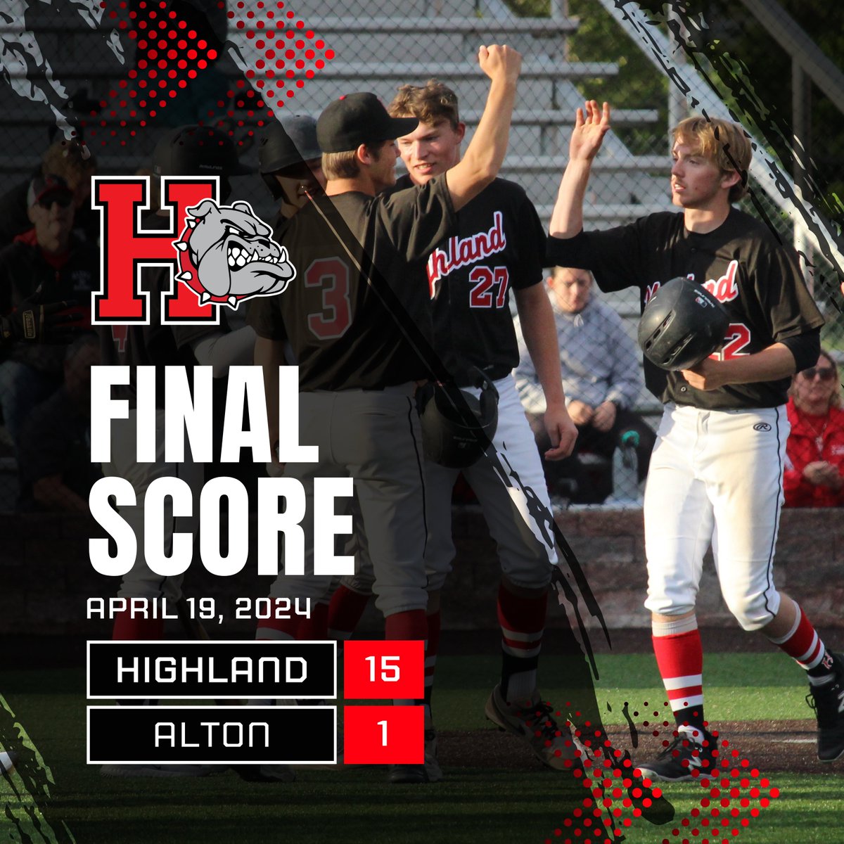 HHS Baseball (@hhsdawgbaseball) on Twitter photo <a href="/OttensmeierJake/">Jake Ottensmeier</a> drove in four runs on 2 hits, including a grand slam to lead Highland to a 15-1 win over Alton today. <a href="/DeklanRiggs/">Deklan Riggs</a> struck out 7 and held Alton to one hit over 6 innings for the win. Knebel, Riggs, Stone, and Munie all had 2 RBIs in the victory. <a href="/OttensmeierJake/">Jake Ottensmeier</a> drove in four runs on 2 hits, including a grand slam to lead Highland to a 15-1 win over Alton today. <a href="/DeklanRiggs/">Deklan Riggs</a> struck out 7 and held Alton to one hit over 6 innings for the win. Knebel, Riggs, Stone, and Munie all had 2 RBIs in the victory.