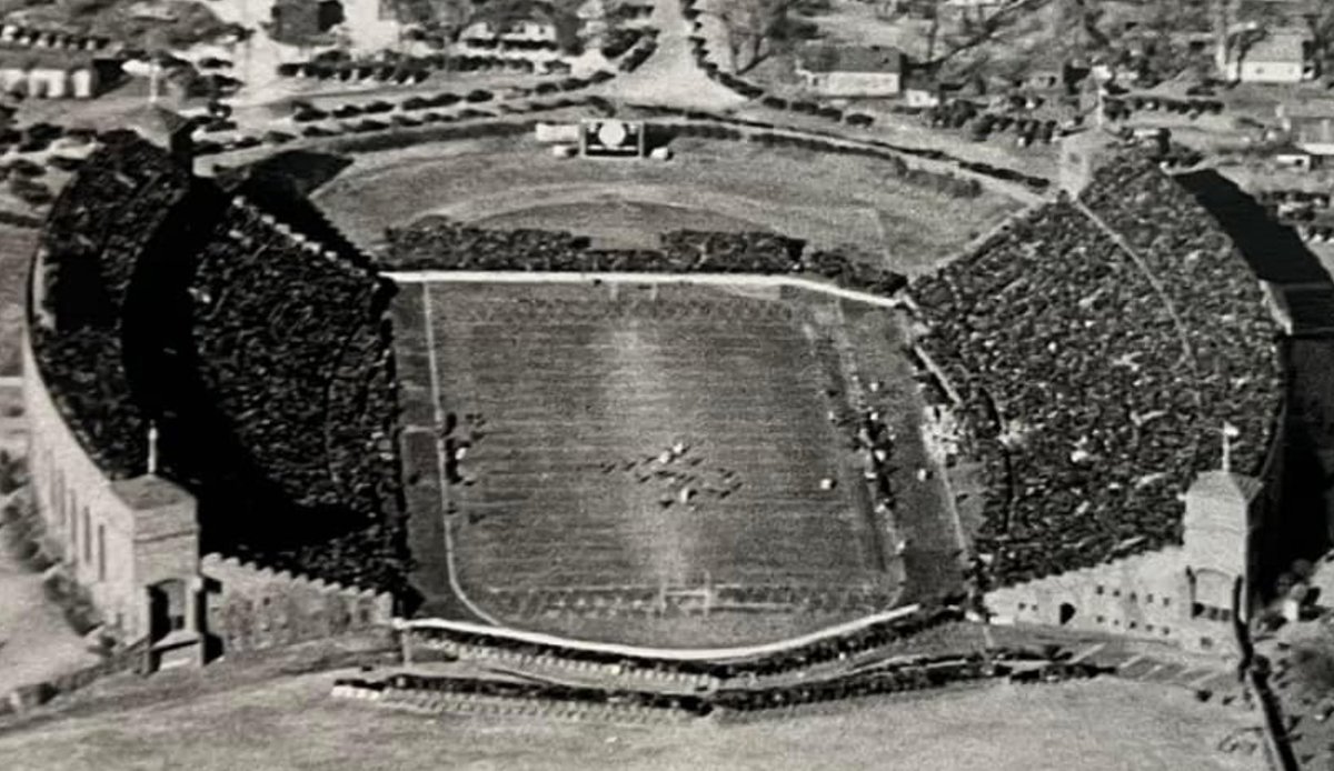 A buddy posted an aerial photo of a Nebraska football game in Lincoln from 1929. 35,000 fans nearly 100 years ago. College football has always been huge!