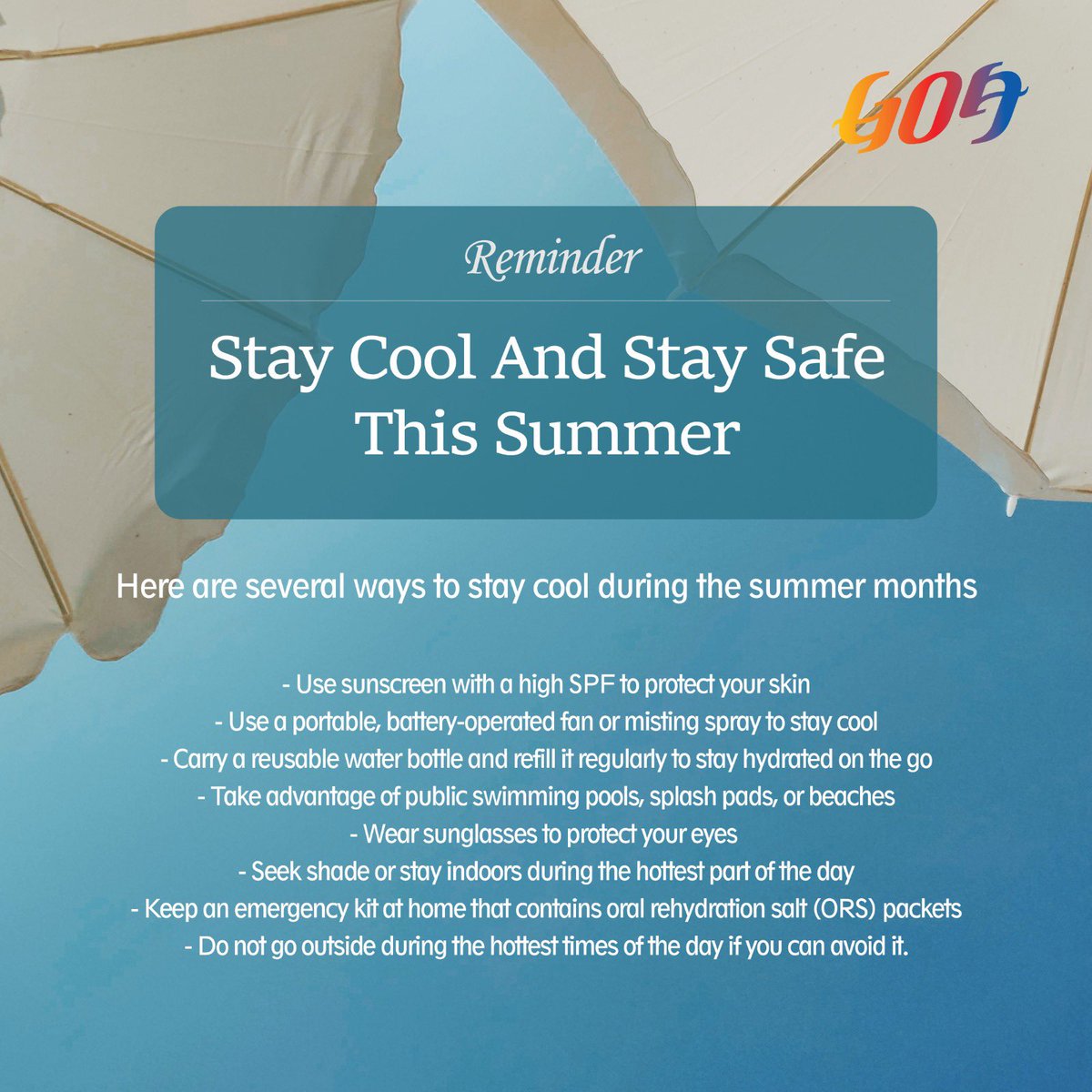 Stay safe, stay cool! ☀ As temperatures soar, remember to take precautions during the heat wave. Stay hydrated, seek shade, and limit outdoor activities during peak hours. Let’s beat the heat together! #GoaTourism #Heatwave #SummerinGoa #Heatwaveprecautions #BeattheHeat