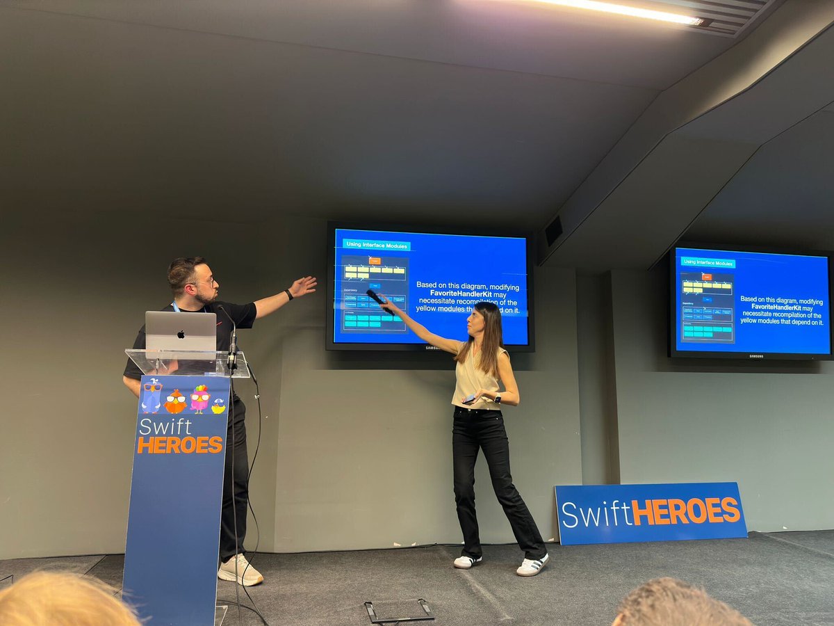 iOS Platform ekibimizden <a href="/batuhnnsk/">Batuhan Saka</a> ve <a href="/beyzance2/">Beyza İnce</a> 
 Torino, İtalya’da gerçekleşen Swift Heroes 2024 (<a href="/swiftheroes_it/">Swift Heroes</a>) etkinliğinde Trendyol iOS uygulamamızı yıllar içerisinde değişen ihtiyaçlar için nasıl scale ettiğimize dair bir sunum yaptı.

Etkinlik boyunca;
- Build süresinde