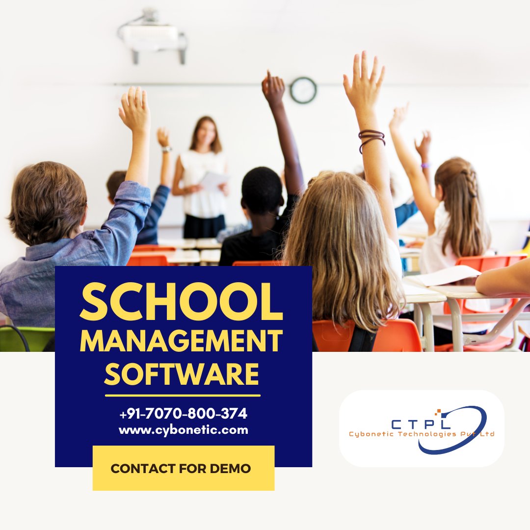 We provide the best #SchoolManagement #Software to manage all educational organizations. Our #SchoolERP includes Student tracking, Admission, Attendance, Transport, Employee Management, and More.

☎+91-7070-800-374
🌐cybonetic.com

#SchoolSoftware #SmartSchools #ctpl