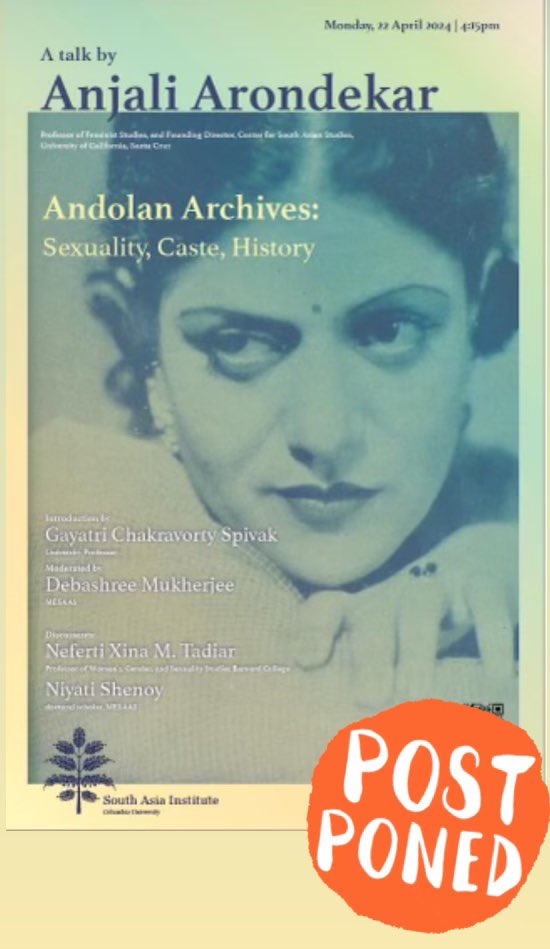 In solidarity with the call for an academic boycott @Fsjp_cbt , my April 24th talk on caste, dissent and history is postponed. I stand with scholars working in Middle Eastern, South Asian and African Studies. We must continue to Educate, Agitate and Organize. Jai Bhim🍉