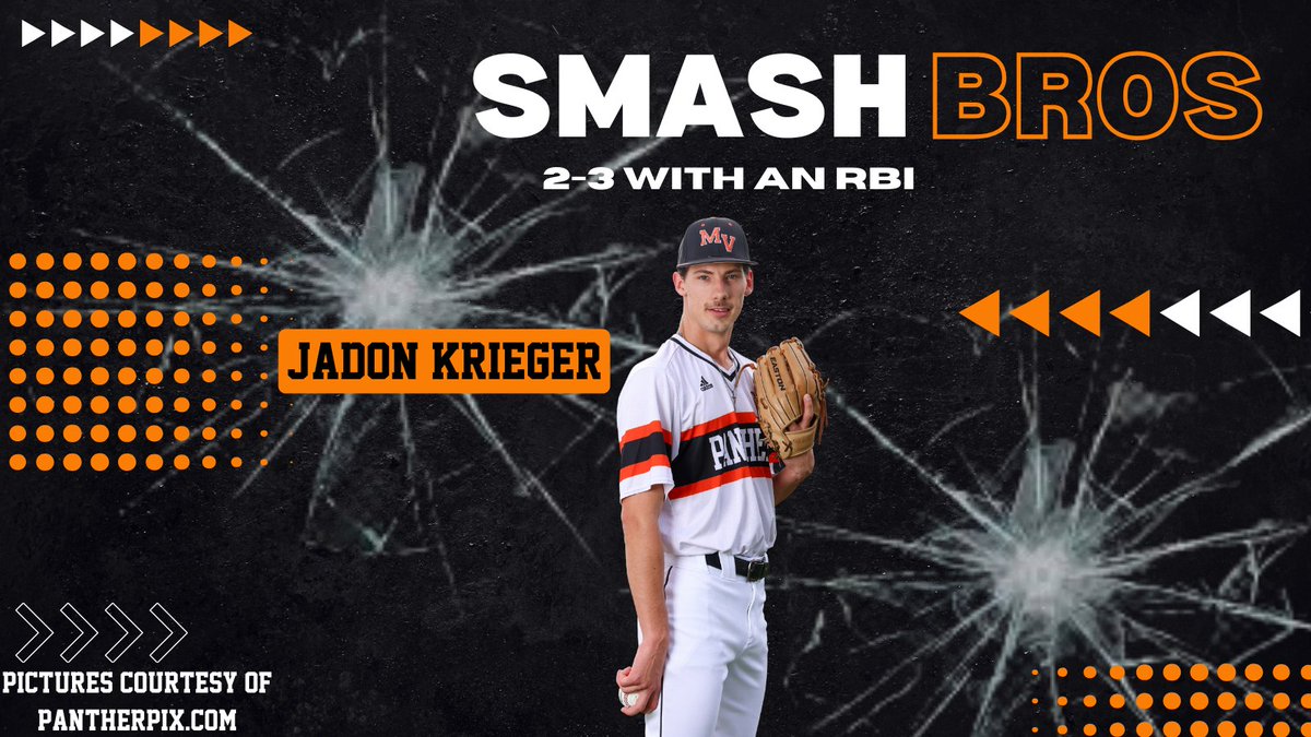 Jadon Krieger added another two hits and an RBI tonight earning our #SmashBros award. @MVISD @PantherSportsMV @rcaudiosports