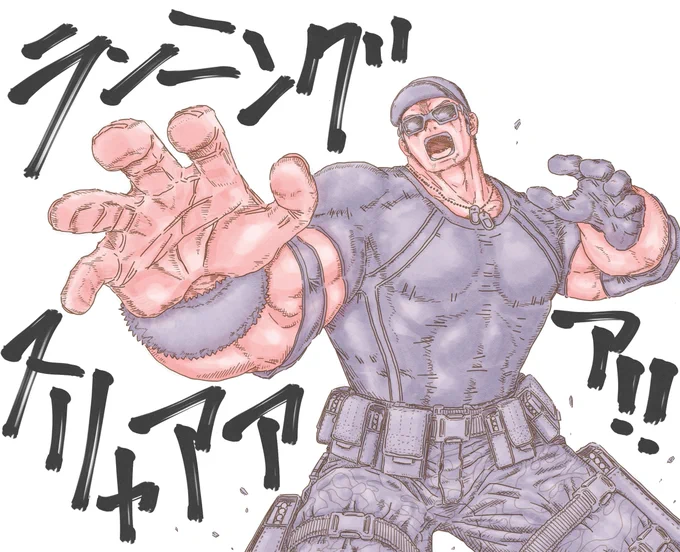 Line drawing with shadow, scheduled to be released "next" month.(※1: Maybe, not only these. ※2: Klaus, from "xexex" is countermeasure for shadow BAN.) #kof #clark #河嶋桃 #samuraishowdown #iroha 