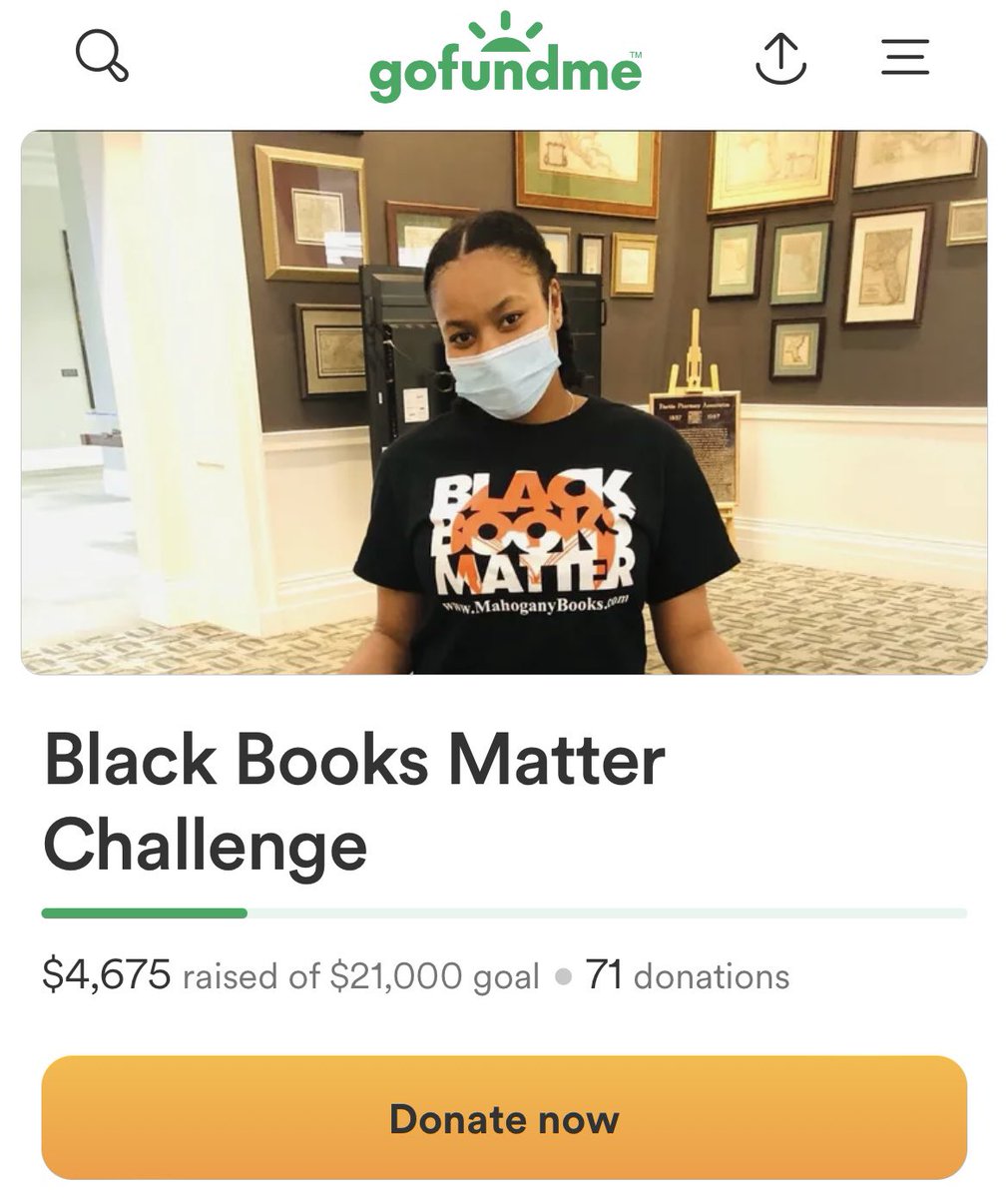 Check out the ways you can support my #blackbooksmatterchallenge! 1. My @gofundme link ⬇️ gofundme.com/f/black-books-… 2. @CashApp ➡️ $Taylor0703 3. @amazon wishlist ⬇️ amazon.com/registries/gl/… Goal to raise $21k by 21st birthday in July! Remember you’ve been challenged!