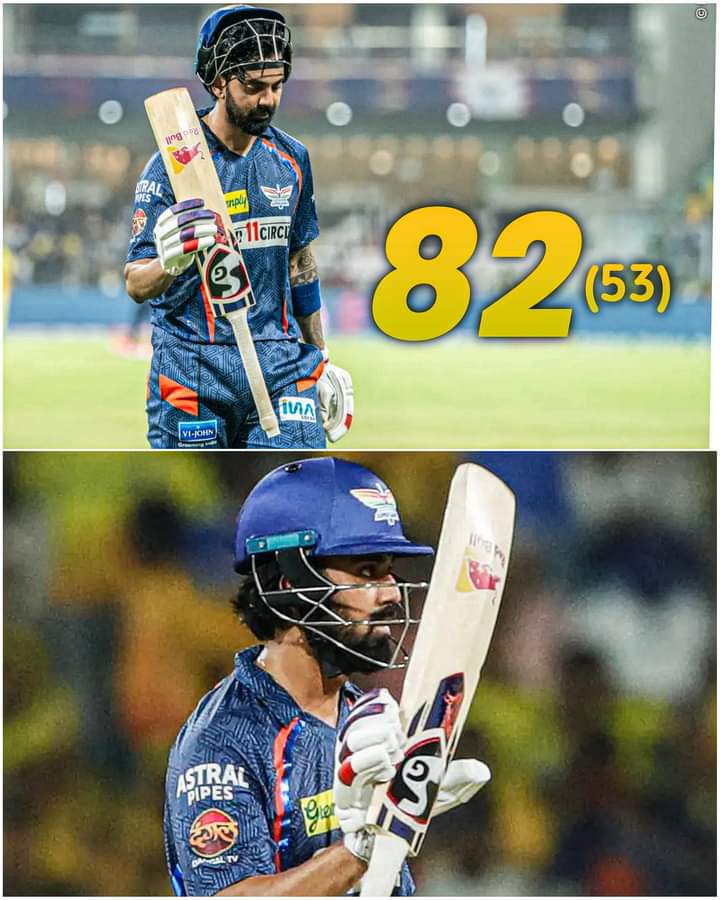 A captain's display from KL Rahul ©️👏

🔥 82 Runs
🏏 53 balls
☄️ 3 Sixes
💎 9 Fours
⚡️ 154.71 Strike-rate

#IPL2024 #LSGvCSK #ipl2024news #ipl2024updates #LSGvsCSK #CSKvsLSG #LucknowSuperGiants #CricTrackerHindi #TATAIPL #cricketnetwork #viralpage #Sports360 #sportskeeda