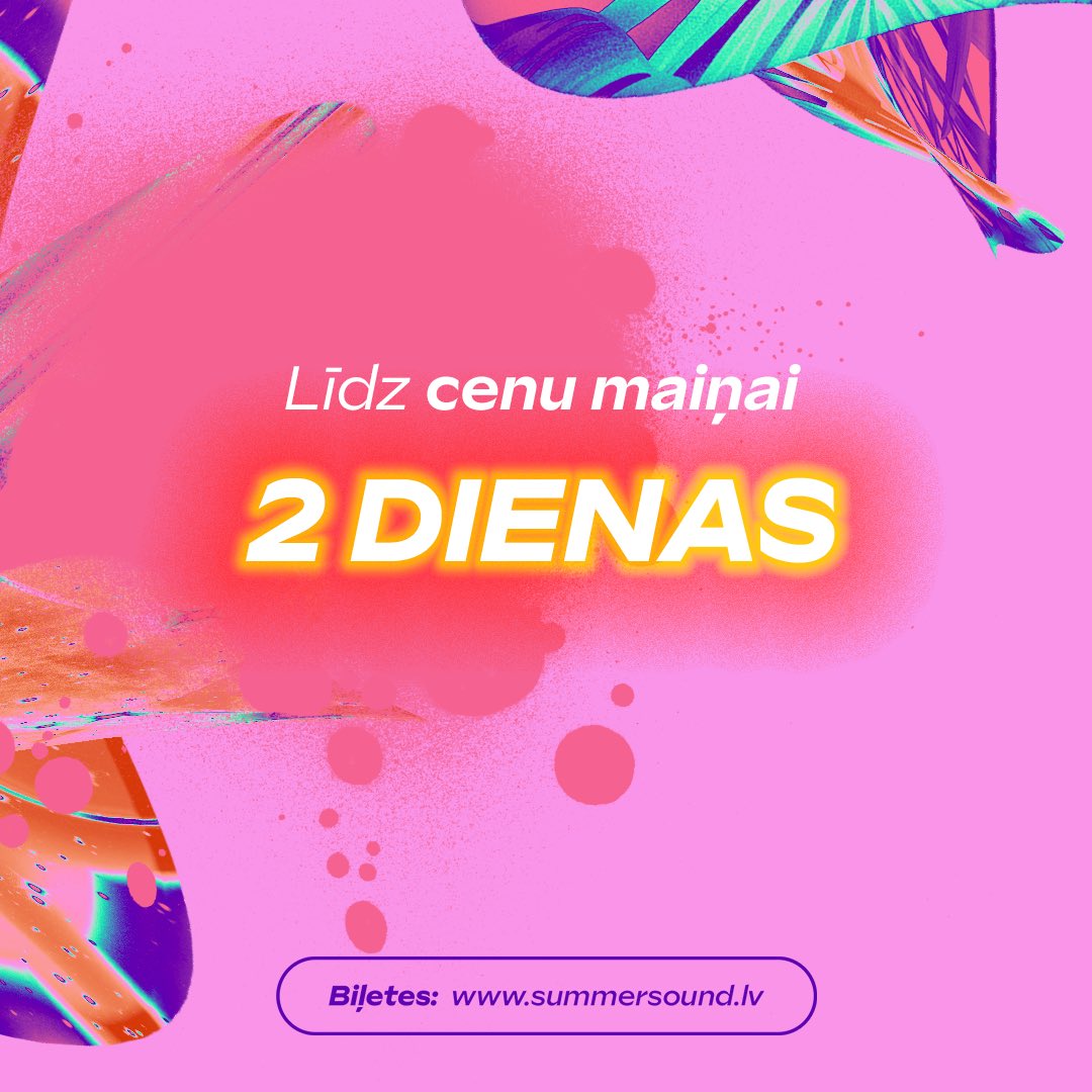 Izdevīgā laika atskaite turpinās! ⏰ 
Tu jau zini - tikai šodien un rīt, jo pirmdien jau būs cita aina. 🤗 
Nenokavē! 

🔗 summersound.lv/tickets 
#summersound2024