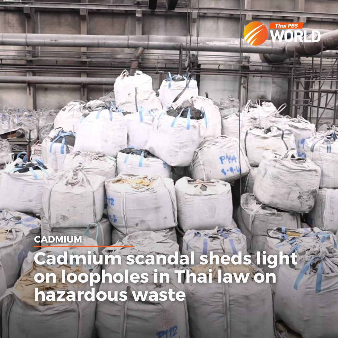 After more than 1,000 tons of carcinogenic cadmium waste from Tak went missing, concerns are growing that loopholes in Thailand’s hazardous waste controls could be fatal.

Read more: thaipbsworld.com/cadmium-scanda…

#ThaiPBSWorld
#ThailandNews
#cadmium
#แคดเมียม