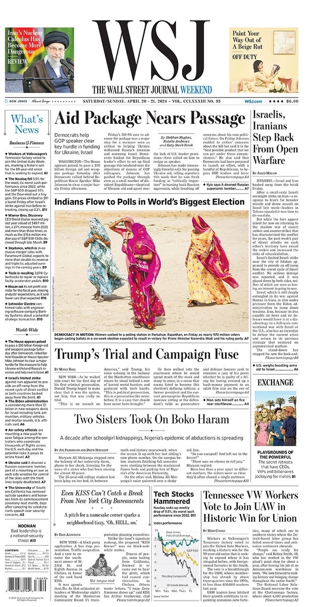 Take an early look at the front page of The Wall Street Journal's weekend edition. on.wsj.com/3U8qAbb