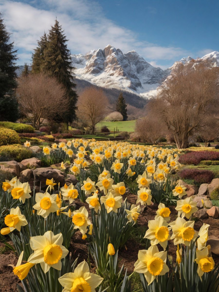 The Daffodil flowers bloom in the garden  ☁️☁️🌈🌈
#FLOWER #flowersphoto #FlowersOfTwitter #beautiful #sunday #spring #springday #bloom #beauty #Daffodil