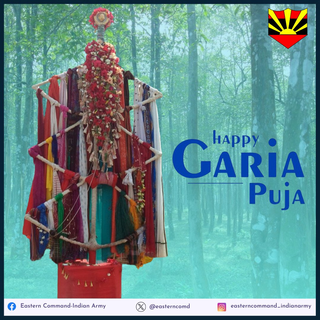 #IndianArmy Lt Gen RC Tiwari #ArmyCdrEC extends greetings and best wishes to the people of #Tripura on the occasion of #GariaPuja. May this festival bring peace and happiness to all. @adgpi @SpokespersonMoD Facebook - facebook.com/share/p/fR2AoE… Instagram -…