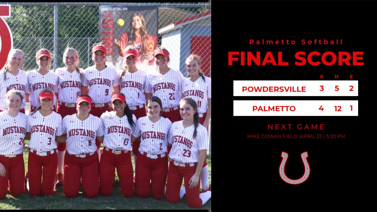 Palmetto Mustangs find a way to take first in Region 2 tonight and appreciate the Lady Patriots of Powdersville with the opportunity to get better, proud of the fight to finish from our ladies tonight!!! #IBelieve #oneway #ourway #NEXT