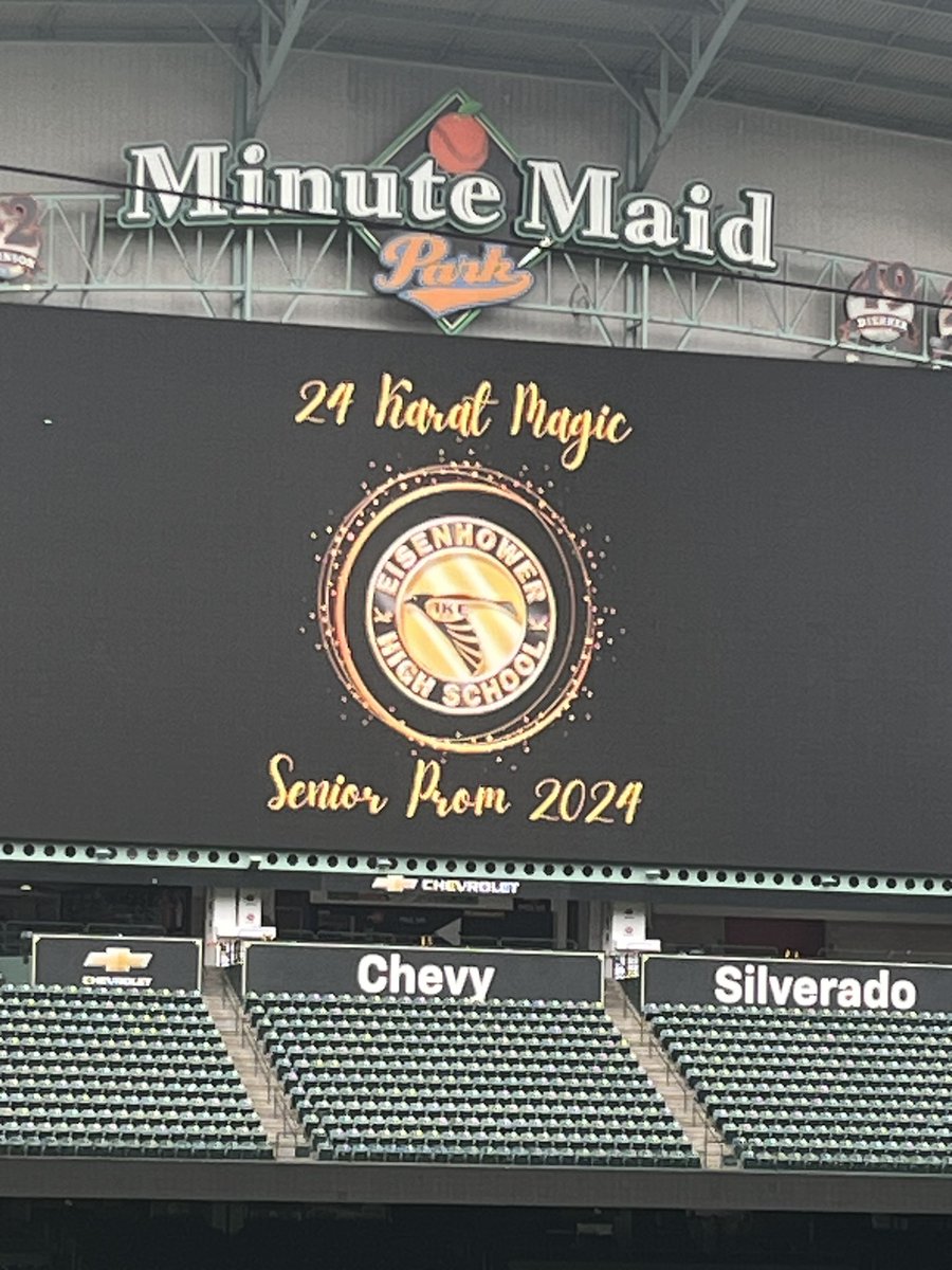 Tonight was incredible! Eisenhower High School's 2024 senior prom at Minute Maid Stadium was an unforgettable experience! 🌟 #EisenhowerProm #SeniorProm2024 #MinuteMaidMemories'