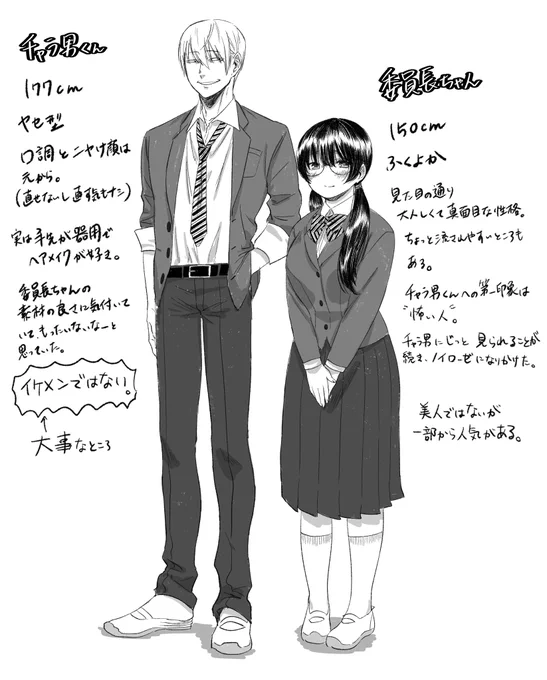 チャラ男くんと委員長ちゃんのざっくりとした設定とファーストコンタクト(?)です

このシリーズだけ見やすいようにタグを作りました!安直すぎる!すみません!
#ノットネトラレ 