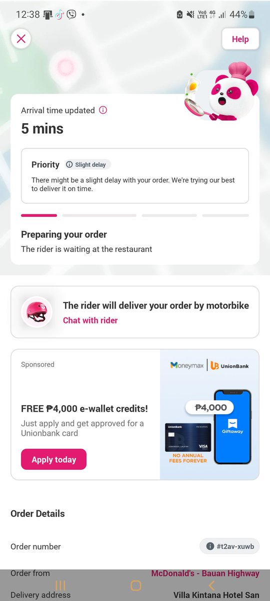changsubiii's tweet photo. Bumayad ka ng priority tapos delay. Ano na @foodpandaPH ?? Sayang pro ko at 19 additional para priority https://t.co/YjKfadktRM