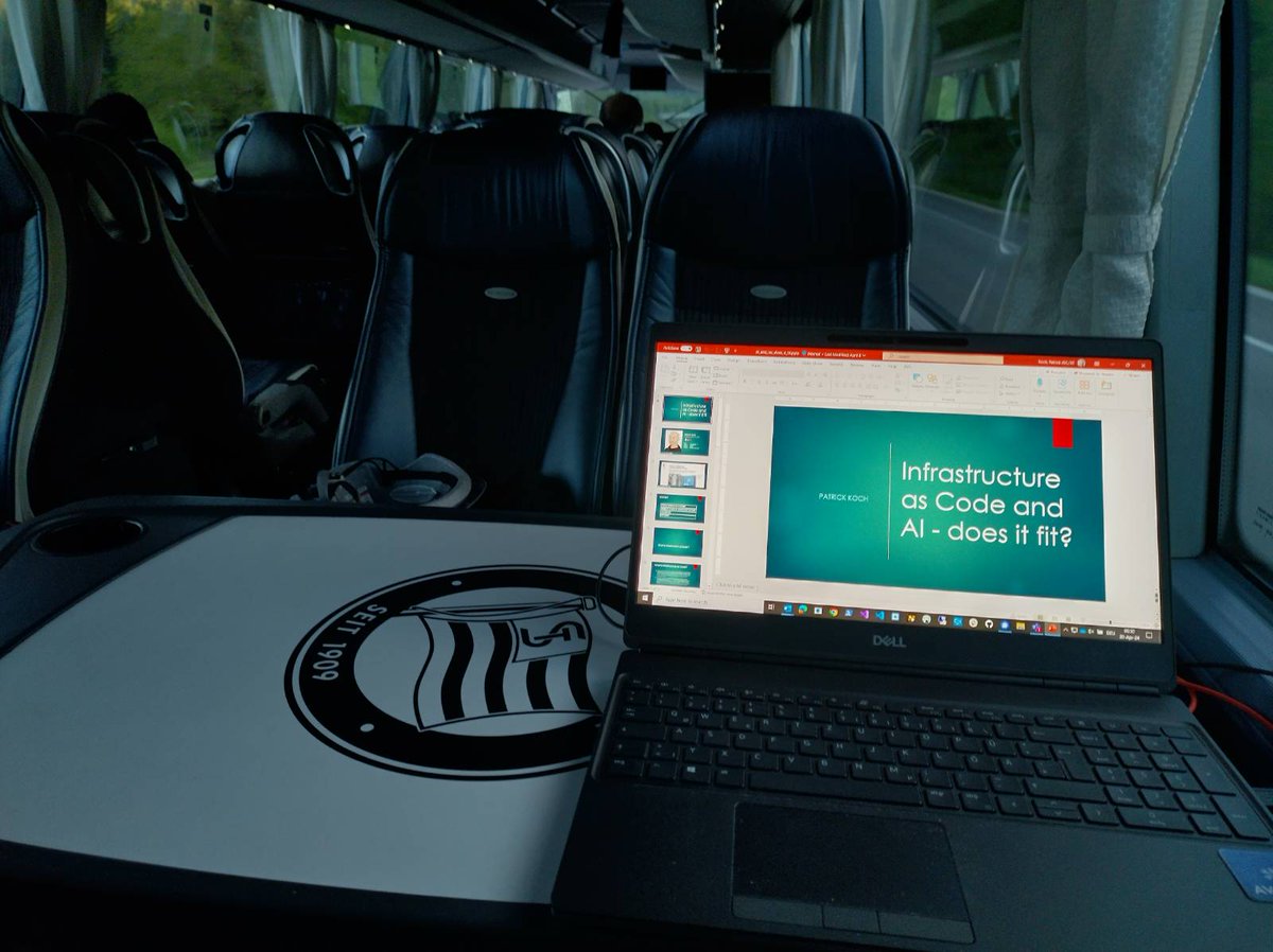 PK_Koch's tweet image. On my way to @GlobalAzure Austria, preparing for my session. As a supporter and member of @SKSturm, there could be no better bus to take, than the official team bus😀
Several members of @msdevgraz are joining me too.
Looking forward to the event today in Leonding!
#azurefamily