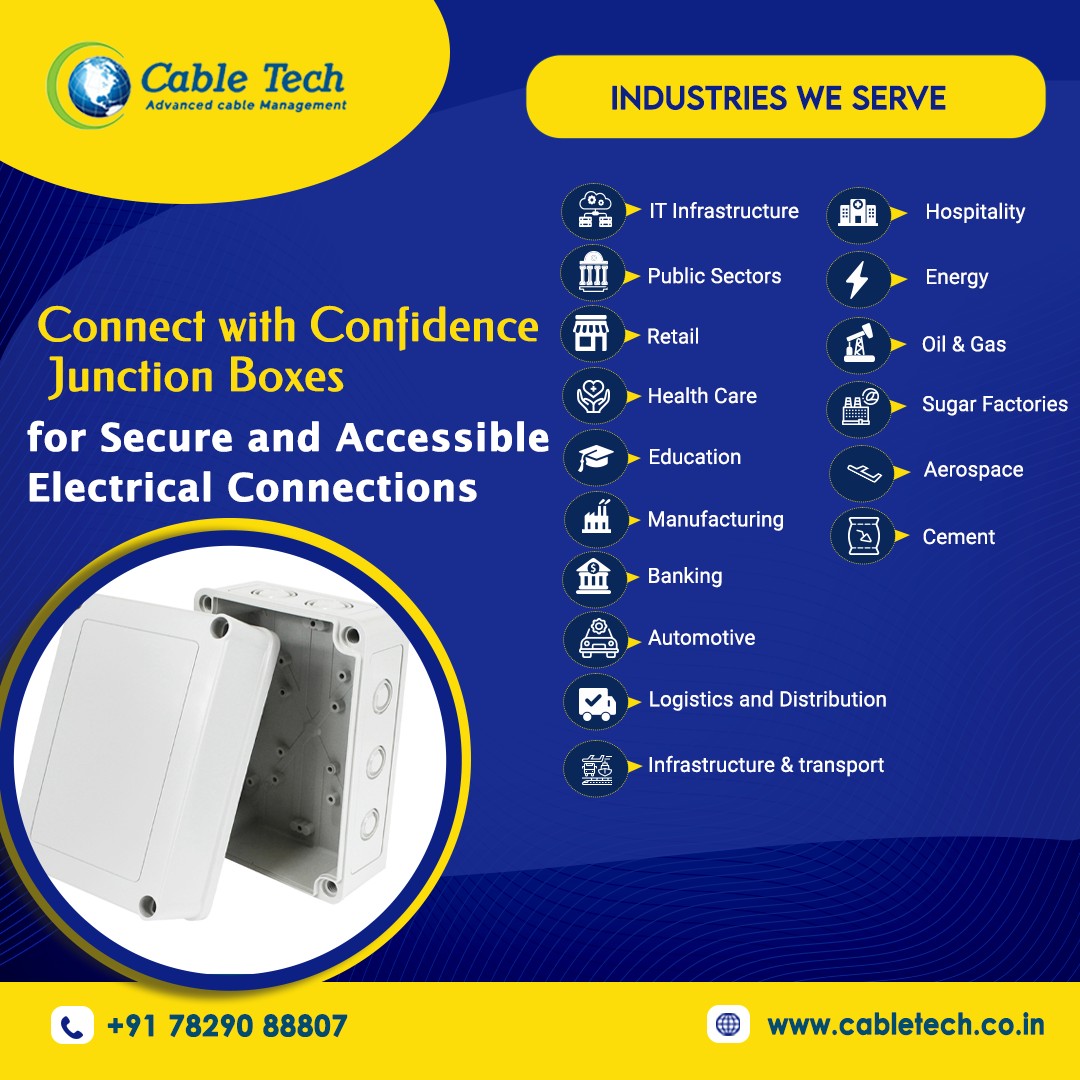 Connect with Confidence. Junction Boxes for Secure and Accessible Electrical Connections

Reach out to us at [+91 78290 88807] for assistance💬
🌐cabletech.co.in

#cabletech #junctionbox #infrastructure #oilandgas #aerospaceindustry #cementindustry #transportindustry