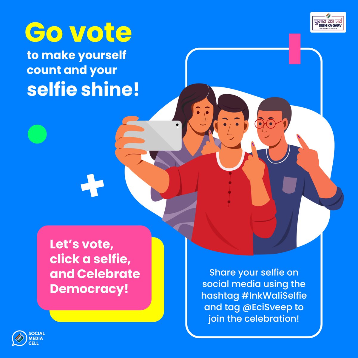 It's your time to pose with your inked finger! 🤗 Click a selfie with inked finger and tag ECI handle📷#InkWaliSelfie #ChunavKaParv #DeshKaGarv #Election2024 #LokSabhaElection2024 #ECI