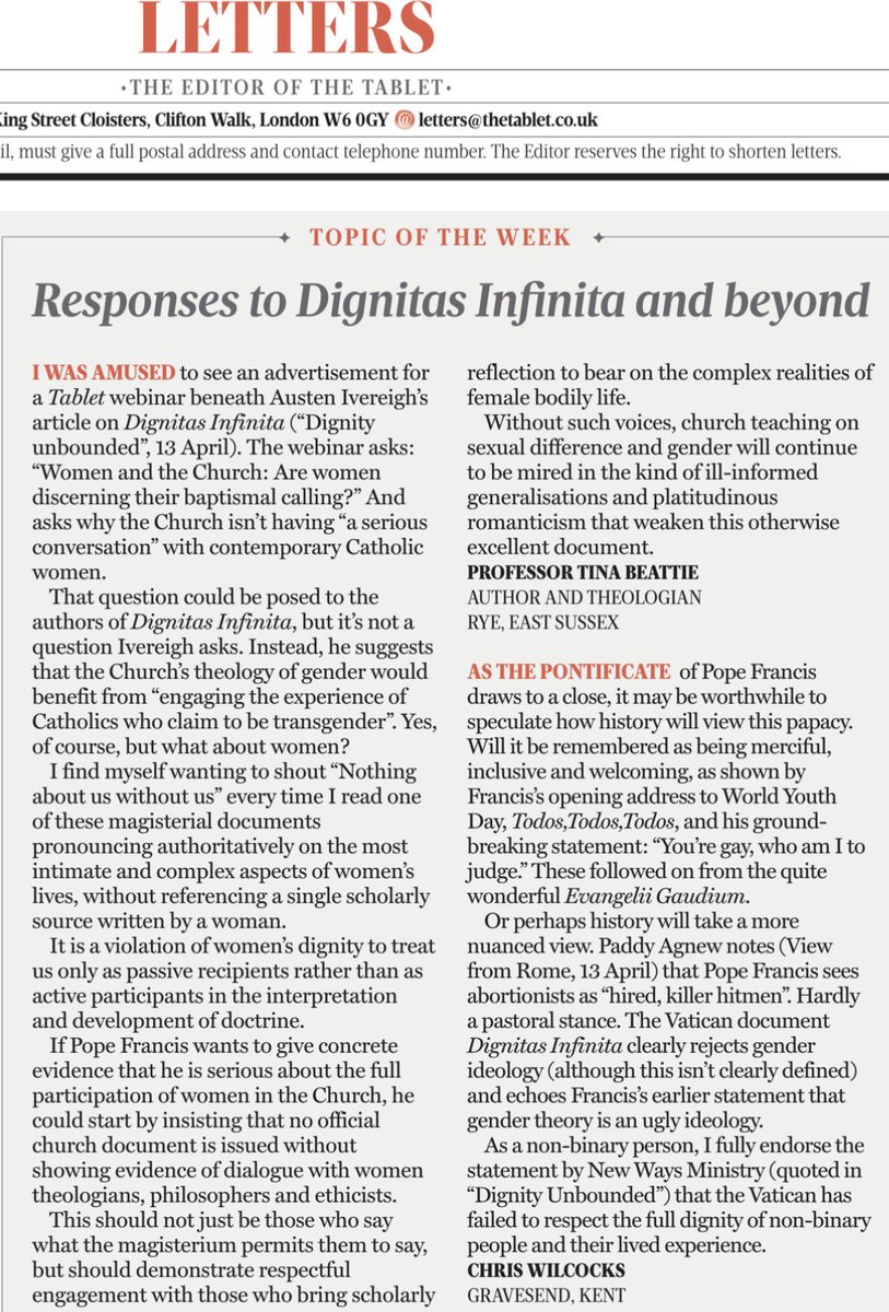 My letter in this week's <a href="/The_Tablet/">The Tablet</a>.