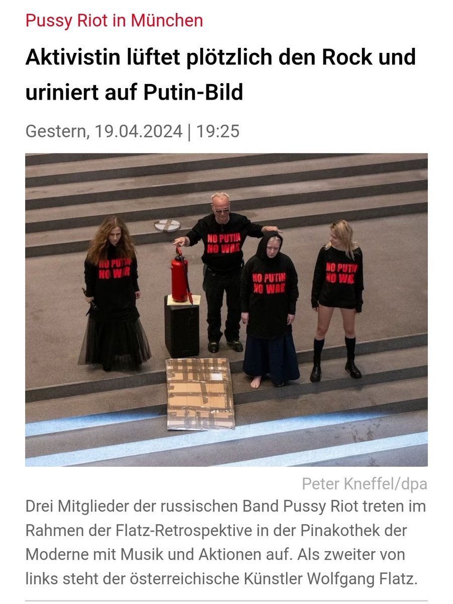 Die Tussi von #PussyRiot hat sie offenbar nicht alle. Was hat das noch mit einer geistig politischen Auseinandersetzung zu tun? 👇

focus.de/panorama/welt/…