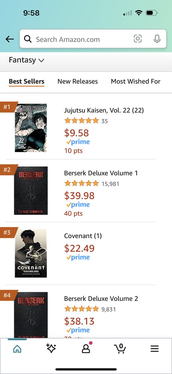 HOLY SHIT thank you for your support  everyone!! Covenant is #3 on amazon fantasy manga bestsellers beating out chainsaw man, berserk and jjk 😭😭😭 

my readers are the best 🥺❤️🫶🏼🫶🏼🫶🏼 thank you so much for the bit of good that’s come out of all of this ❤️❤️❤️