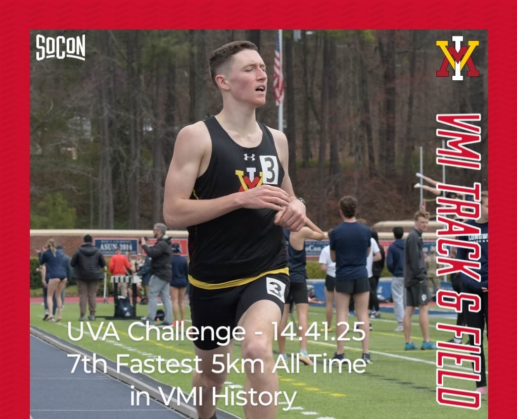 VMI T&F / XC (@vmitandf) on Twitter photo 🚨14:41.25🚨
7th fastest 5km time in school history! Last 400m ( 63.84) last 800m (2:12) last 1600m (4:36). <a href="/VMIAthletics/">VMI Athletics</a> #trackandfield 🚨14:41.25🚨
7th fastest 5km time in school history! Last 400m ( 63.84) last 800m (2:12) last 1600m (4:36). <a href="/VMIAthletics/">VMI Athletics</a> #trackandfield