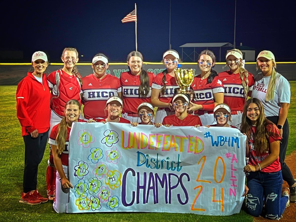 KFincannon's tweet photo. UNDEFEATED District Champs ✅
Homerun #8 💣 ✅
200th season strikeout ✅
Time to Get ready for playoffs next week! #ALLIN #WB4M @parrksmiith @hicoladytigers @TheCoachColwell @NTCC_Softball @BigCountrySport https://t.co/9vGpm3as6p