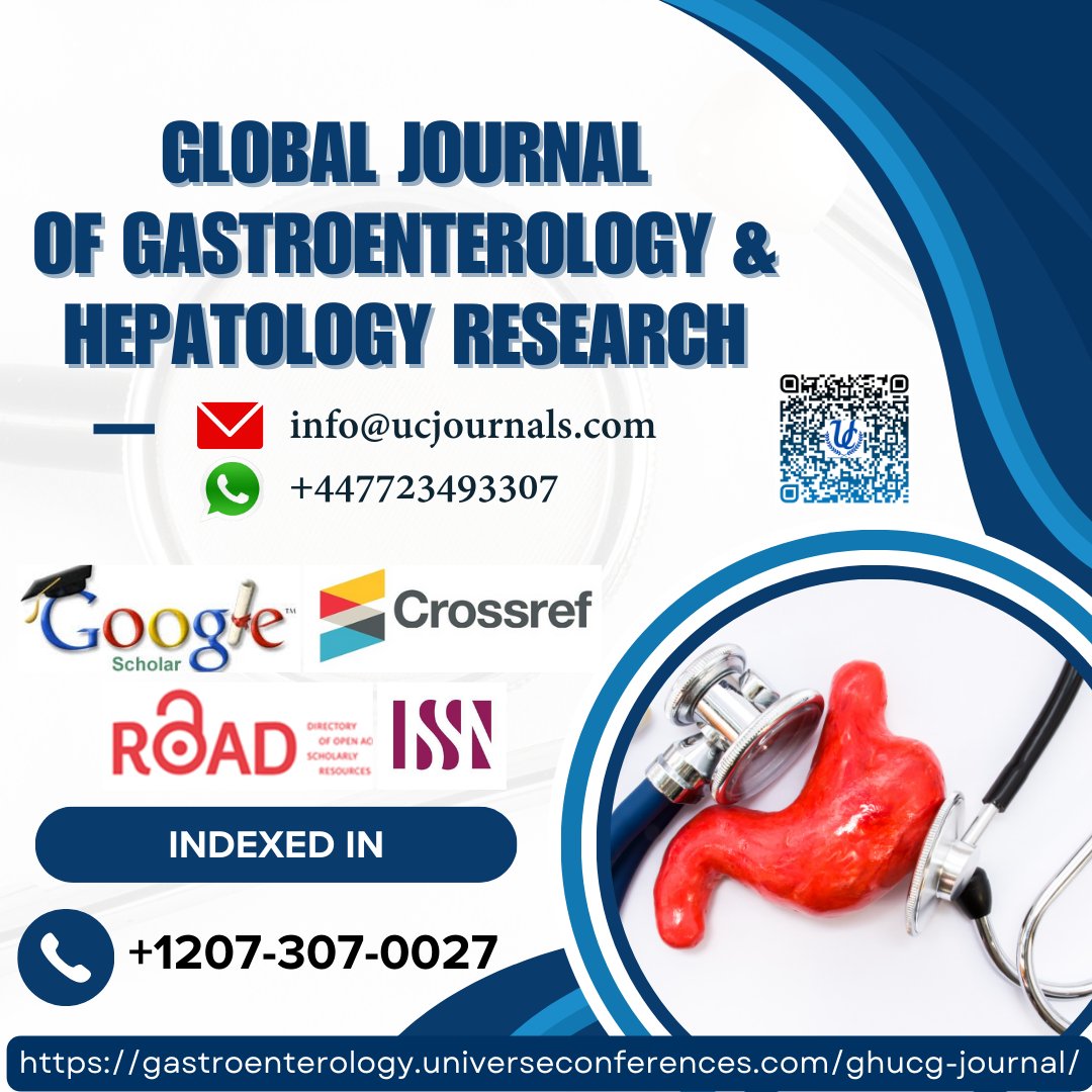 We cordially extend an invitation to researchers from all around the globe to submit their research work for publishing in our Global Journal of Gastroenterology & Hepatology Research. …troenterology.universeconferences.com/ghucg-journal/ +447723493307 #Colonoscopy #LiverHealth #Hepatology #Gallbladder
