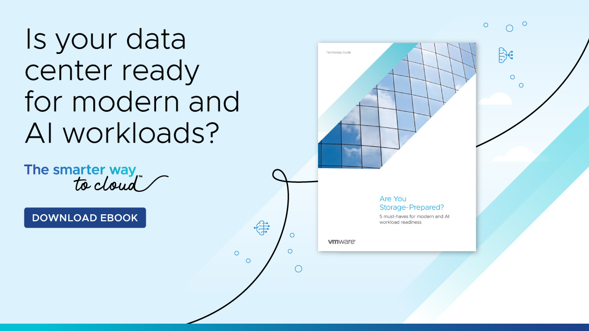 Read our ebook to discover whether your data center is ready for modern and AI workloads. vmwarepartnerdemandcenter.com//ResourceFiles…