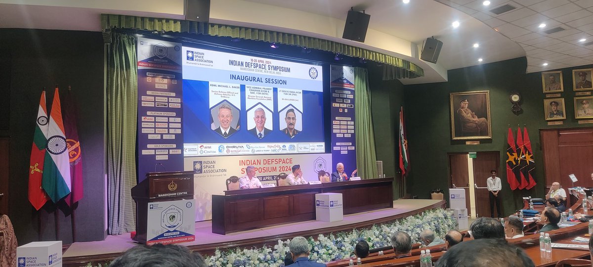 #IndianDefSpaceSymposium2024| Day 3, V ADM Pradeep Chauhan AVSM & BAR VSM IN (Retd), DG NMF emphasizes on the importance maritime domain awareness and how Integration is the key success of modern warfare with space being the key enabler.
#DefSpaceSymposium.@ISpA_India