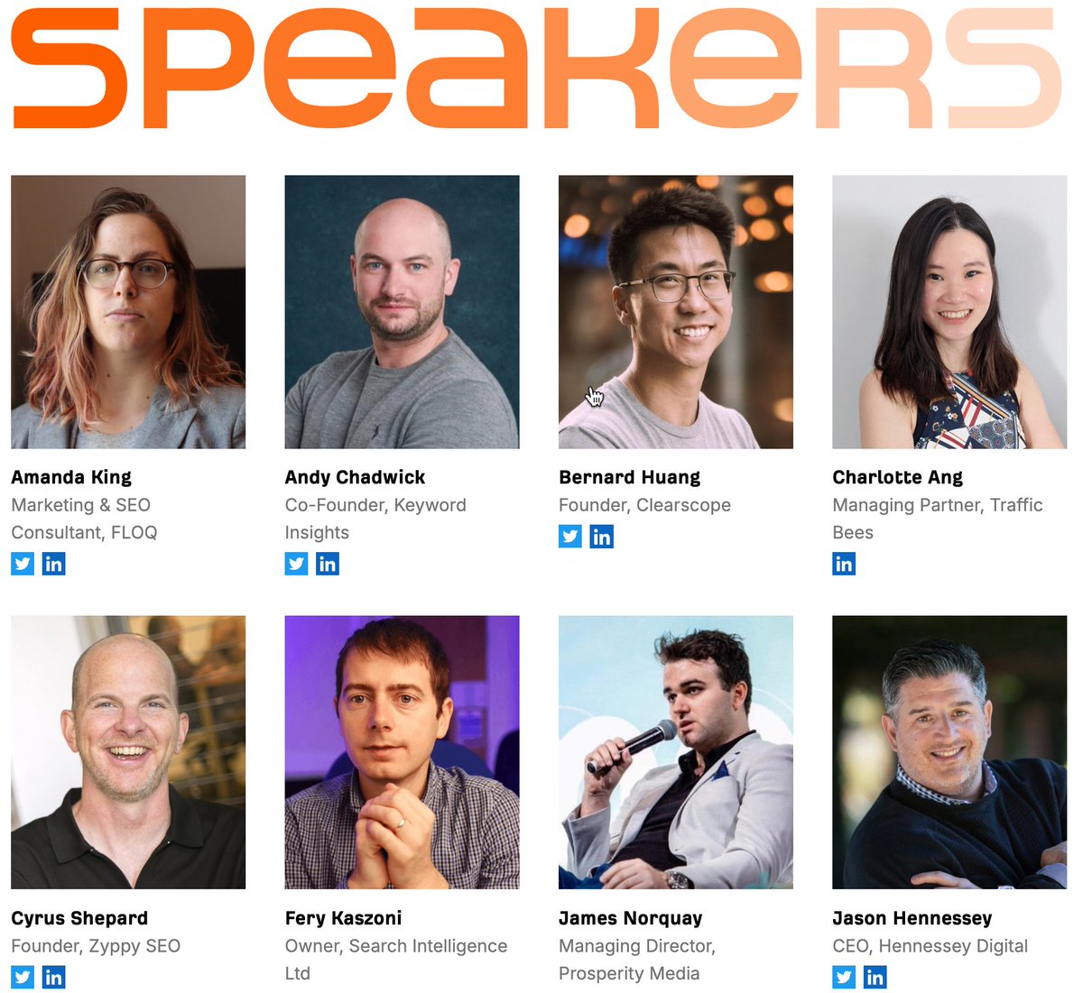 It's happening! 🥳 Ahrefs Evolve Singapore! [24-25 October] ahrefs.com/events/evolve2… We've already confirmed some bad-ass speakers for our event, and that lineup is not even final: 🇦🇺 @amandaecking 🇬🇧 @digitalquokka 🇦🇺 @bernardjhuang 🇺🇸 @CyrusShepard 🇬🇧 @FeryKaszoni 🇦🇺