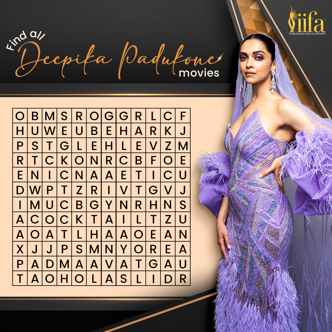 Can you spot the 5 movies? 🍿 Comment and tell us! 🥰

#IIFA #Bollywood #Crossword