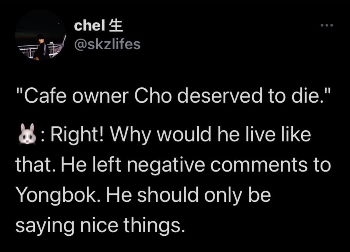 this guy kiIIed multiple ppl but they were most mad abt him leaving yongbok mean comments😭😭😭