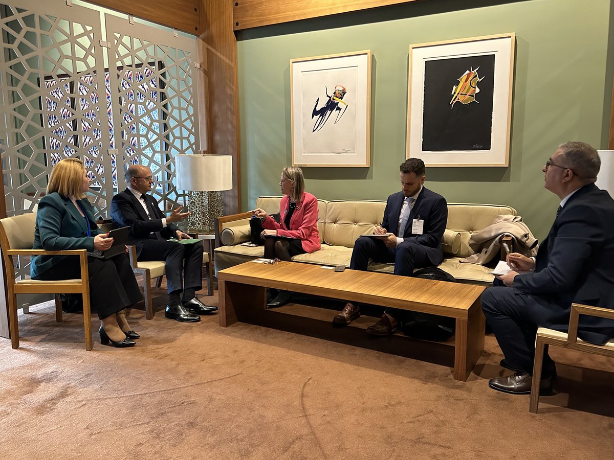 We had a productive meeting with @AmbMaryWarlick, the Deputy Executive Director of the International Energy Agency (@IEA), with regards to preparing Azerbaijan's Road Map for Energy Efficiency, bilateral collaboration in the field of energy and cooperation in #COP29 format.