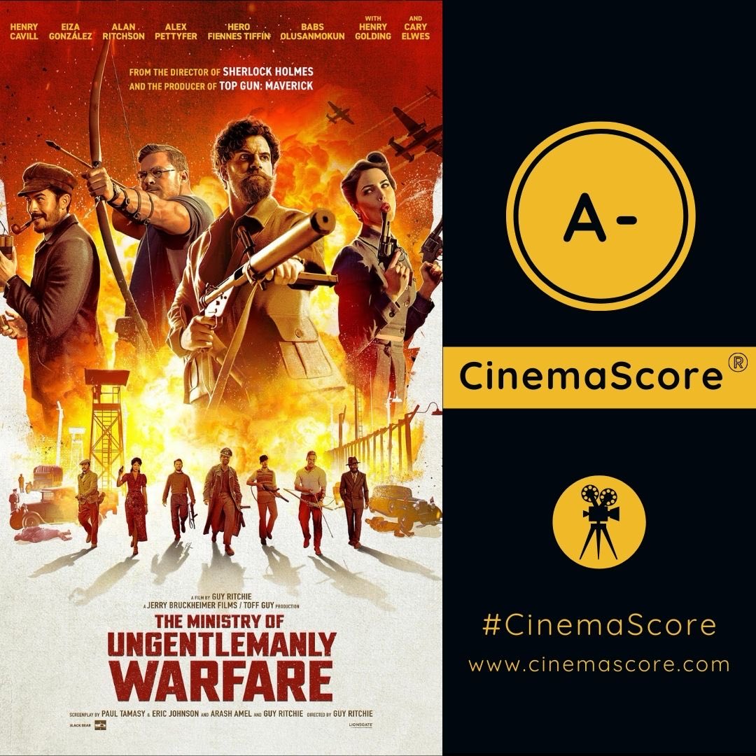 Guy Ritchie’s ‘THE MINISTRY OF UNGENTLEMANLY WARFARE’ receives an A- CinemaScore. Read our review: bit.ly/WarTHH