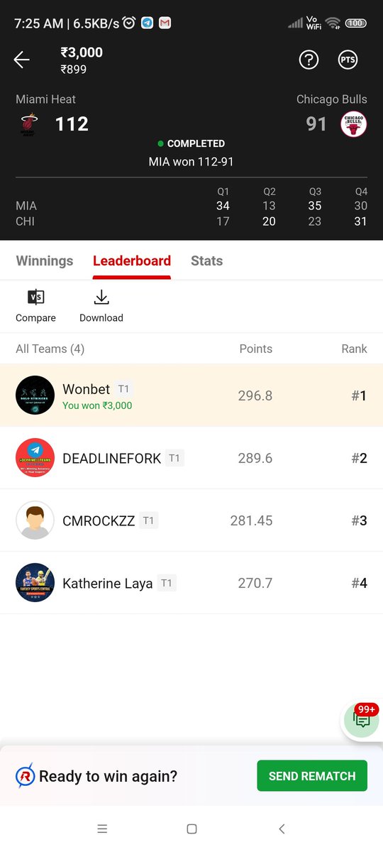 Harish220298's tweet photo. Clean Sweep in #NBA morning.
Join below link and earn big free teams #Dream11 #fantasy1Cricket #imGautham19 #IPL #CricInformer #FantasycricPro #StarFootball #IndianFootball @Sathish32305658 
Link
https://t.co/9c4ae0Sjem https://t.co/bOewTGtX02