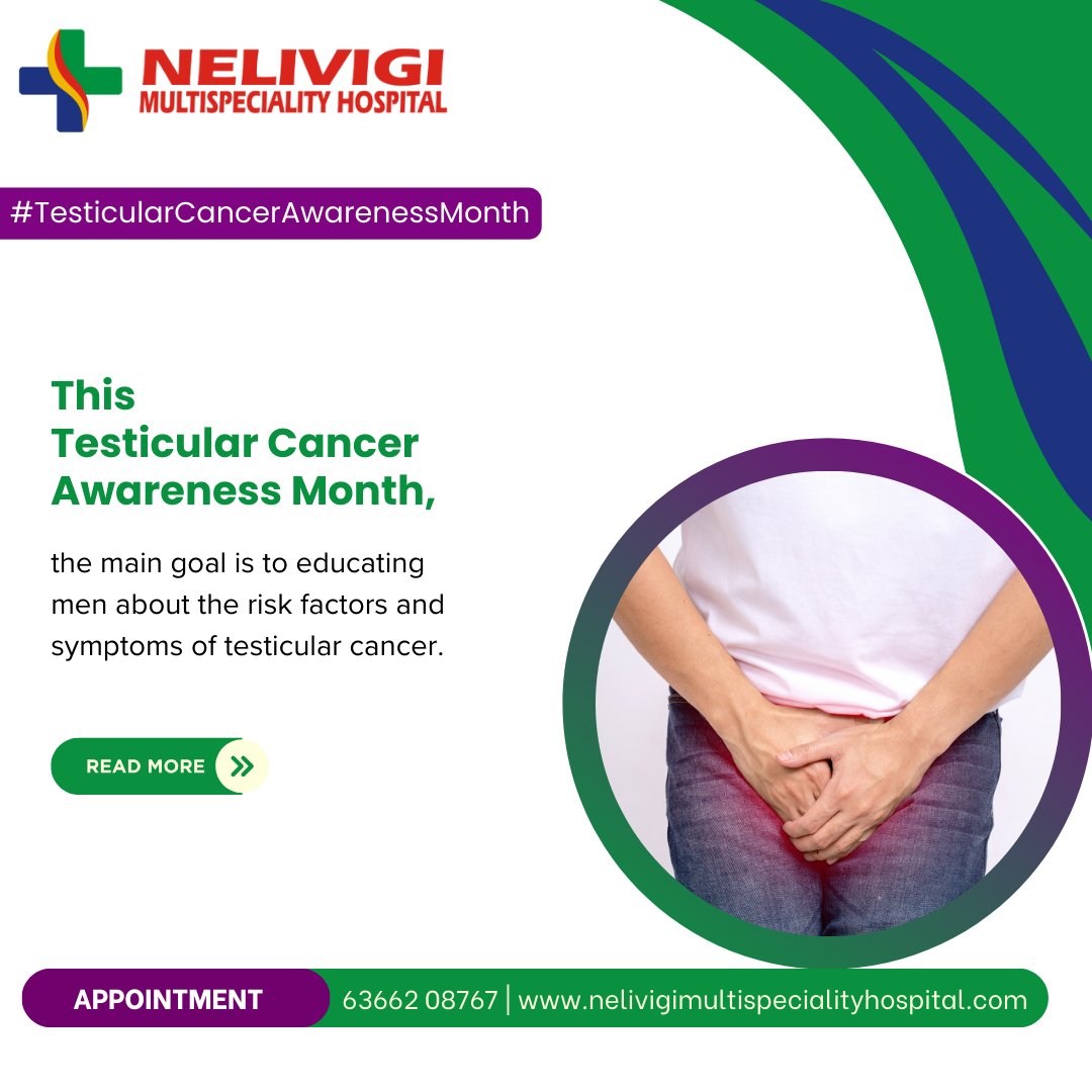 This #TesticularCancerAwarenessMonth, the main goal is to educate men about the risk factors & symptoms of #testicularcancer.

Website: nelivigimultispecialityhospital.com Call us @ 080 4866 8768

#TesticularCancerAwareness #testisies #menshealth #NelivigiMultispecialityHospital #Bangalore