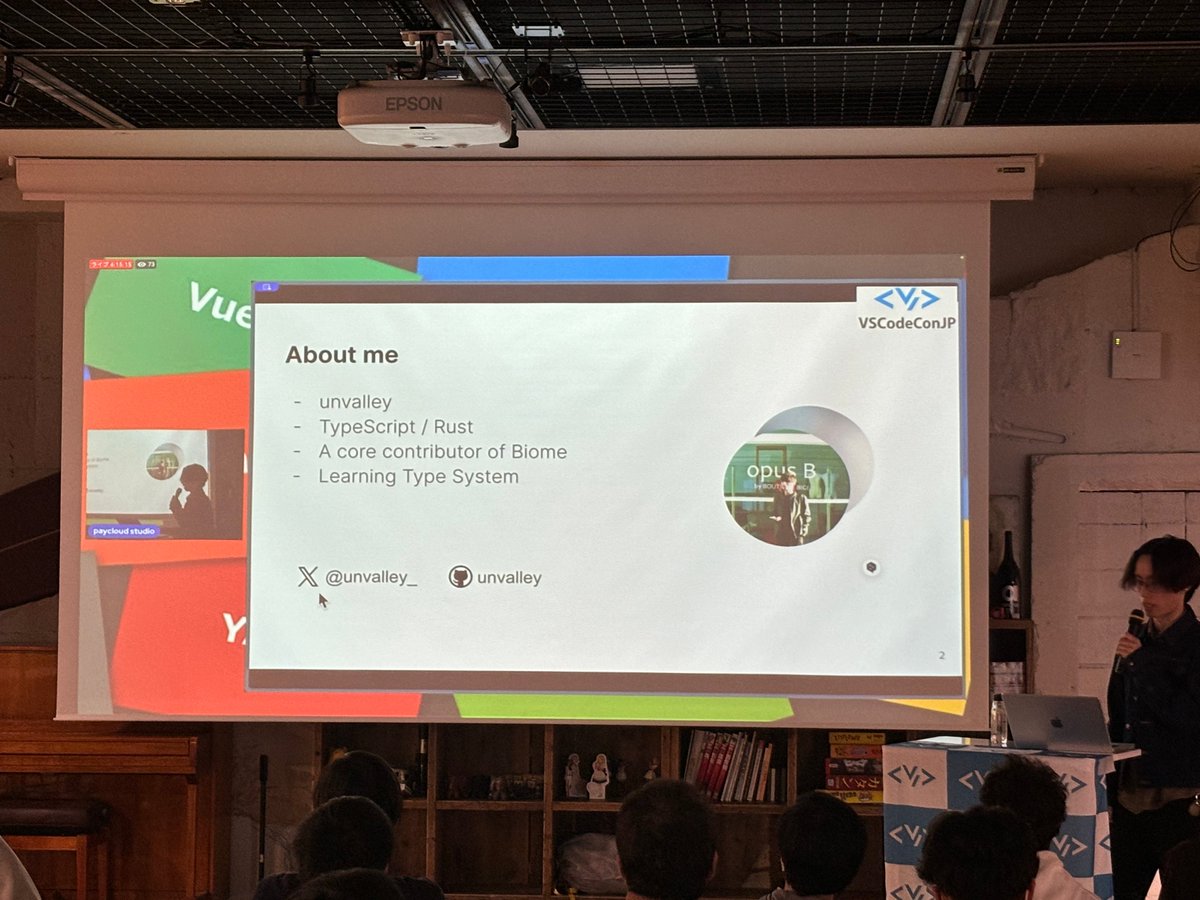 vscodejp's tweet image. ＼VS Code Conference Japan 2024／

unvalleyさん（@unvalley_）のセッション

🔵 Behind VS Code Extensions for JavaScript/TypeScript Linting and Formatting

🔽 イベントページ
vscode.connpass.com/event/308890/
vscodejp.github.io/conference-2024
#vscodejp #vscode