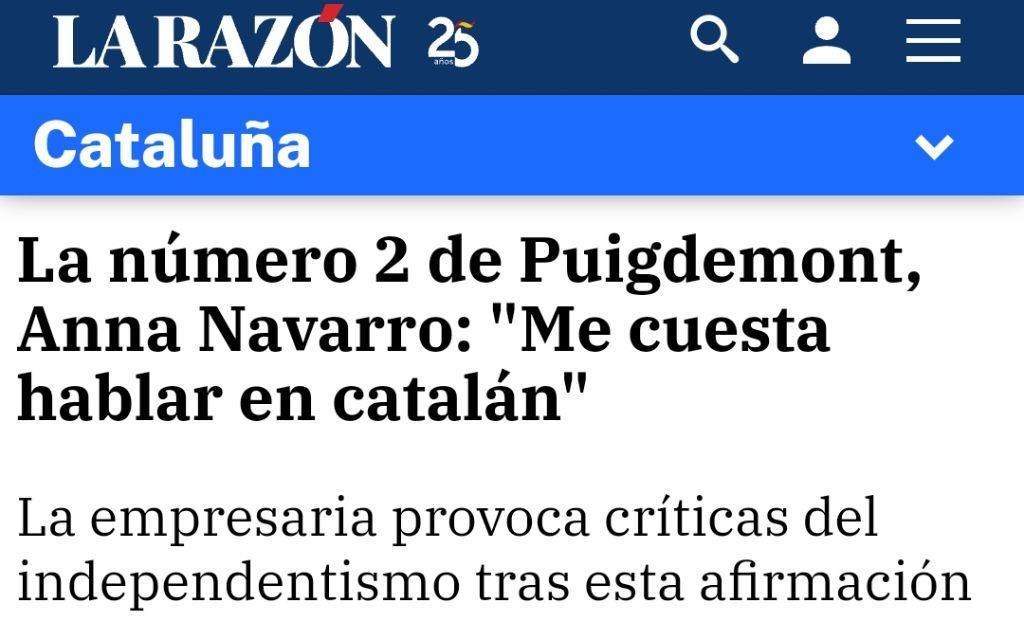 No comento les bajanades. Tenim molta feina, i poc temps. Però no em toqueu la llengua 😉 El català és part de la meva identitat nacional. Us agradi, o no. Continuaré estimant, treballant, lluitant i vivint en català, aquí o a qualsevol indret del món. #PuigdemontPresident