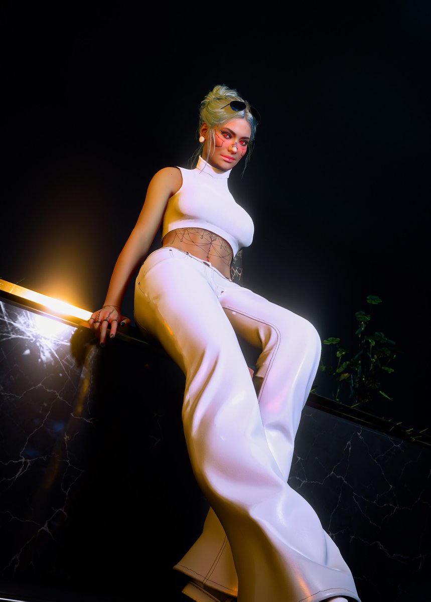 Hope your day is going well, Chooms! ☺️❤️ - COMING SOON - Bellbottom Pants by Lebronze James x Mayo 📸 Night City 🎮 #Cyberpunk2077 #PhantomLiberty #ThePhotoMode #VPRT #Landofvp #VPGraph #TPMPortrait #TheCapturedCollective #pcgaming #VGPNetwork #VirtualPhotography #VGPUnite