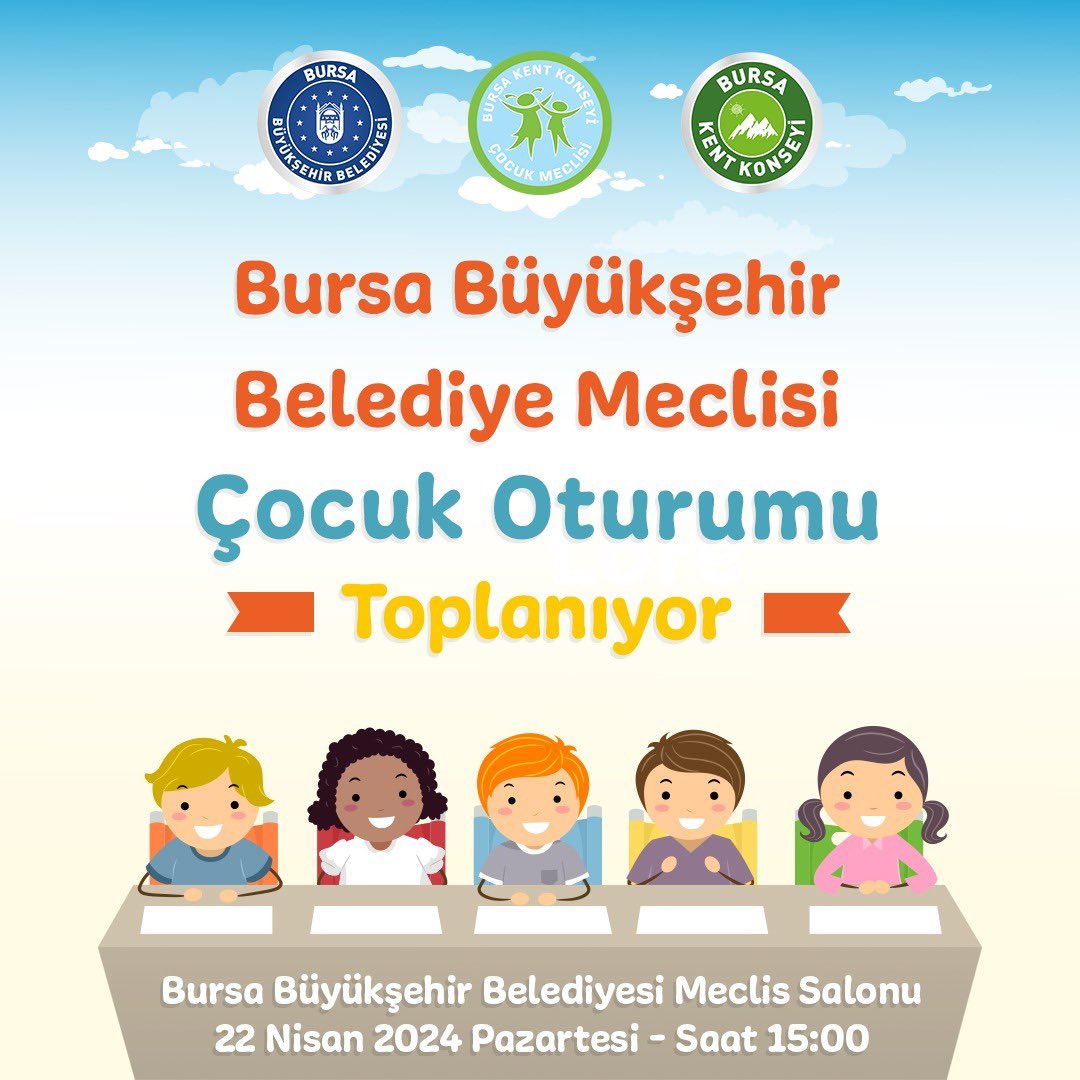 Çocuk Meclisimiz öncülüğünde ilçelerimizden gelen çocukların katılımıyla Büyükşehir Belediye Meclisi Çocuk Oturumu toplanarak talepleri ve önerilerini iletmek için değerli Başkanımız Mustafa Bozbey'le bir araya geliyor. 📅 22.04.2024 🕒 15.00 📍Büyükşehir Belediyesi Meclis Salonu